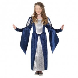 Disfraz de la niña medieval azul