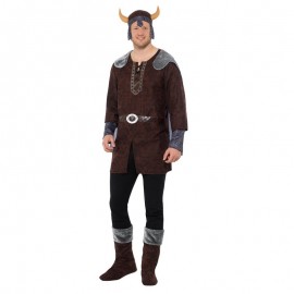 Disfraz de hombre vikingo marrón