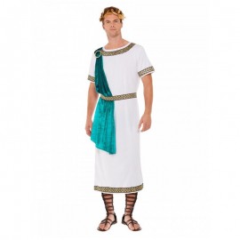 Disfraz de toga del emperador del imperio romano de Deluxe blanco