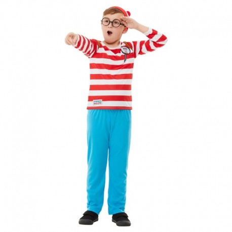 Donde esta Wally Disfraz de lujo rojo y blanco