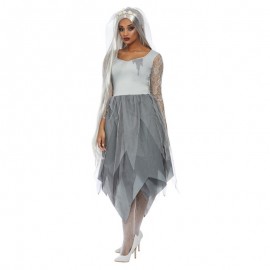 Disfraz de novia de patio gris