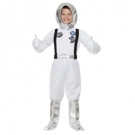Disfraz de astronauta fuera del espacio blanco
