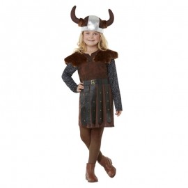 Disfraz de princesa vikingo marrón