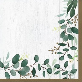 16 Serviettes 33 cm EUCALYPTUS GREENS