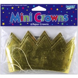 6 Mini Couronnes Foil Couleur Or