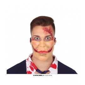 Demi-masque facial à bouche découpée en latex