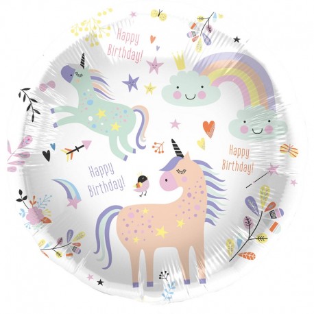 Ballon licorne arc en ciel 45 cm