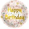 Ballon Happy Birthday Fleurs Boho 45 cm