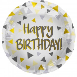 Ballon Happy Birthday Triangles 45 cm
