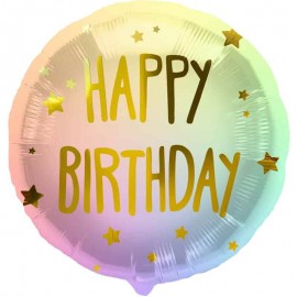 Ballon Happy Birthday Couleur Pastel 45 cm