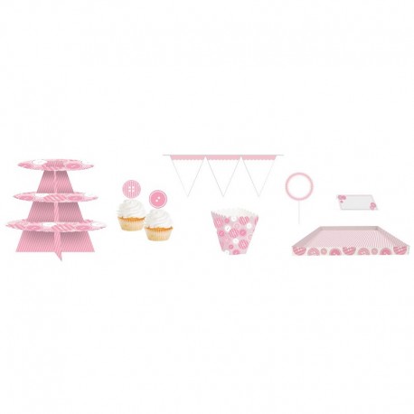 27 uts en Kit de Table PINK BABY BUTTONS