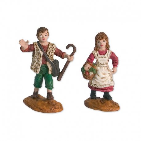 2 Santons d'Enfans pour Crèche 8 cm