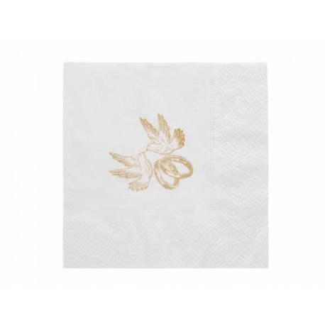 20 Serviettes de Table Blanches Pigeons