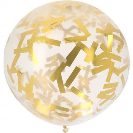 Ballon avec Confettis Dorés 61 cm