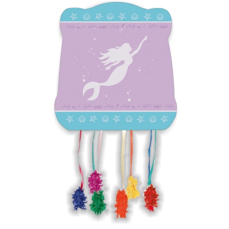 Piñata Sirène Remplie De Bonbons - Décoration Anniversaire, Avec Masque, Environ 41x31cm