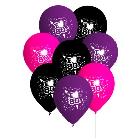 8 Ballons Années 80 Latex