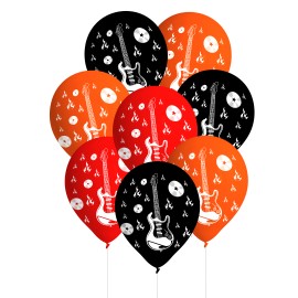 8 Ballons Rock & Roll en Latex