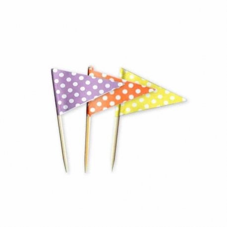 24 Toppers à cupcakes à pois