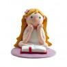 Figurine de communion Fille lisant la Bible 8 Cm