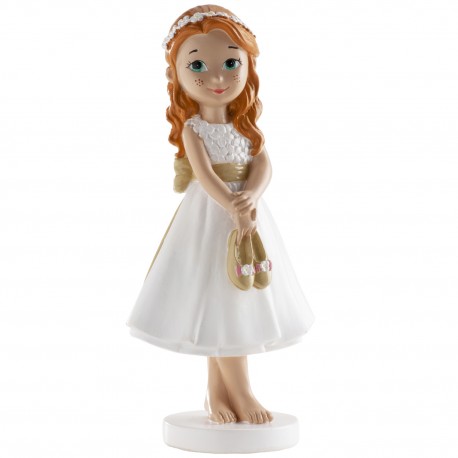 Figurine de communion fille aux pieds nus 13 Cm