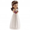 Figurine fille communion avec serre-tête 13 Cm