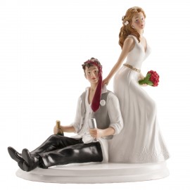 Figurine de mariage Jeunes mariés ivres 14 Cm
