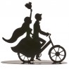 Figurine de mariage vélo noir en métal 18 Cm