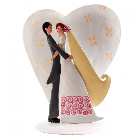 Figurin de Mariage Cœur en Métal 18 Cm