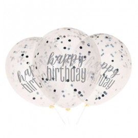 Ballons Happy Birthday Avec Confetti