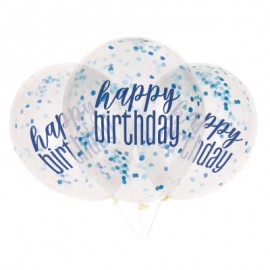 Ballons Happy Birthday Avec Confetti