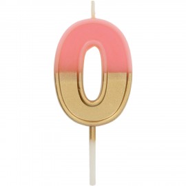 Bougie Chiffre 0 Double Couleur 5 cm