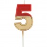 Bougie Chiffre 5 Double Couleur 5 cm
