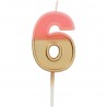 Bougie Chiffre 6 Double Couleur 5 cm