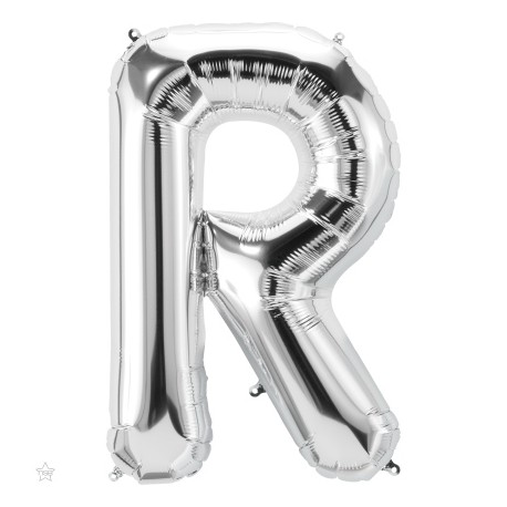 Ballon Lettre R 110 cm Argenté