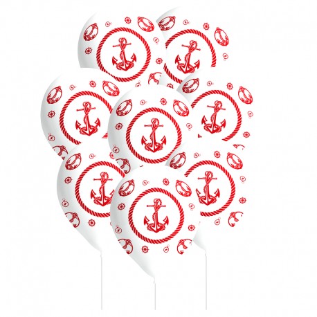 8 Globos Marinero Látex