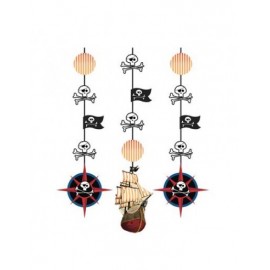 3 pendentifs carte pirate 17 cm