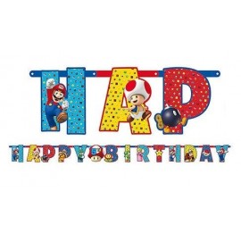 Guirlande Super Mario Happy Birthday 1,6 m x 11 cm