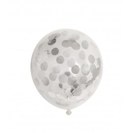 6 ballons de confettis en papier métalisé 30 cm