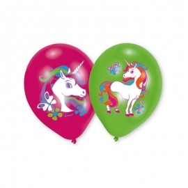 6 Ballons Licorne en Latex 28 cm