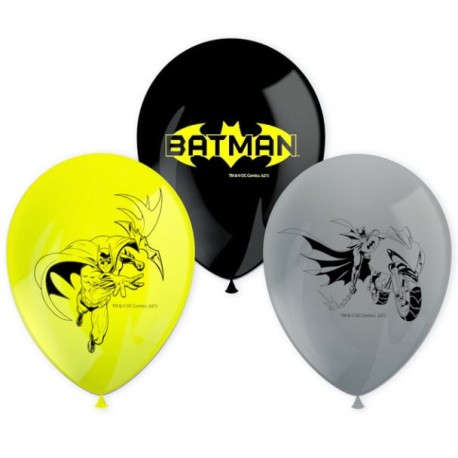 8 Ballons Batman en Latex 28 cm