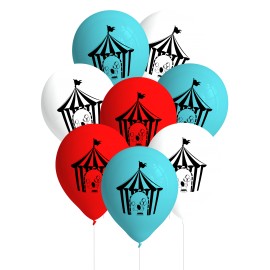 8 Ballons en Latex à Motif Cirque