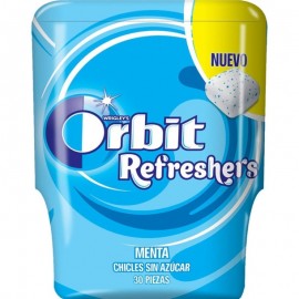 16 Chicles Orbit Refreshers Menta Sin Azúcar