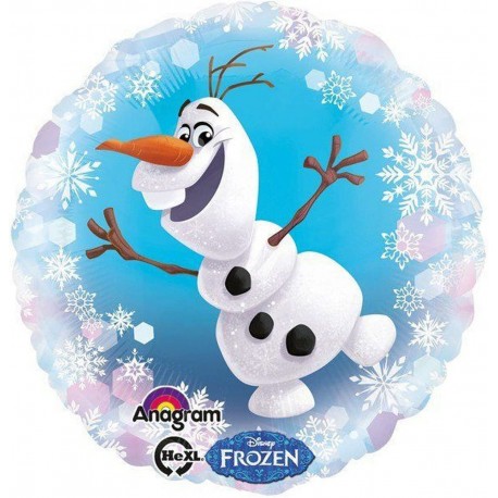 Ballon Rond Olaf La Reine des Neiges en Aluminium 45 cm