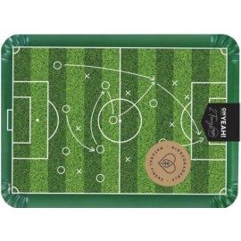 2 Plateaux rectangulaires Football en carton