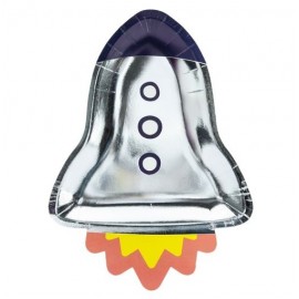 6 Assiettes Space Party Rocket 21,5 x 29,5 cm