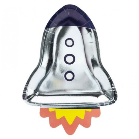 6 Assiettes Space Party Rocket 21,5 x 29,5 cm