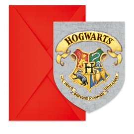 6 Invitations Harry Potter avec Enveloppe