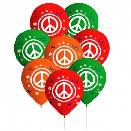 8 ballons Hippie en latex