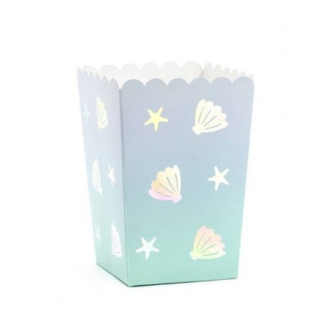 6 Boîtes à Popcorn de Sirène Iridescentes