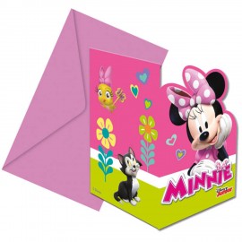 6 Invitations Minnie Rose